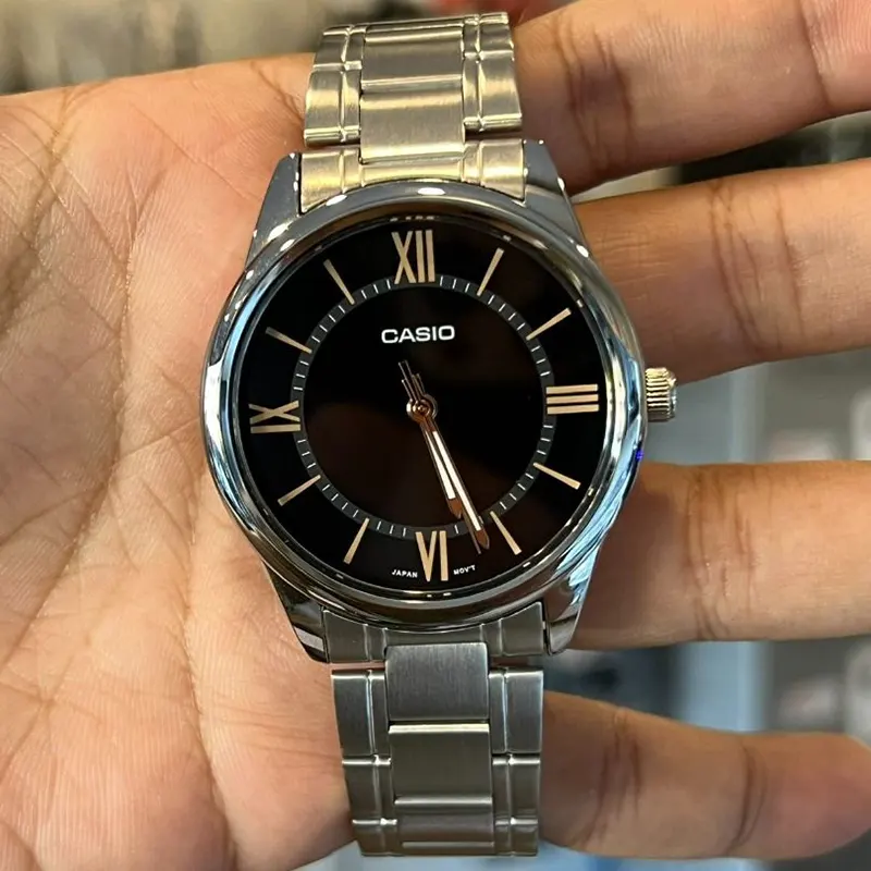 Casio Enticer Black Dial Triple-fold Men's Watch- MTP-V005D-1B5